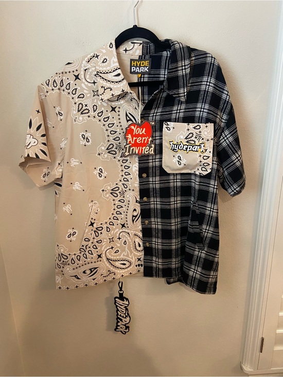 Hyde Park Other - Hyde Park East LA Split Plaid Paisley Bandana Button Down Shirt